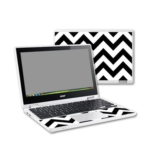 Black Chevron Chromebook R11 Skin
