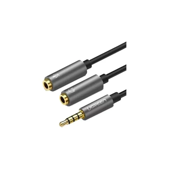 [CLEARANCE] UGREEN 3.5mm Male to Dual 3.5mm Female Gold-Plated Headphone Jack Adapter for Earphones, Smartphones (Silver) | 30619 |