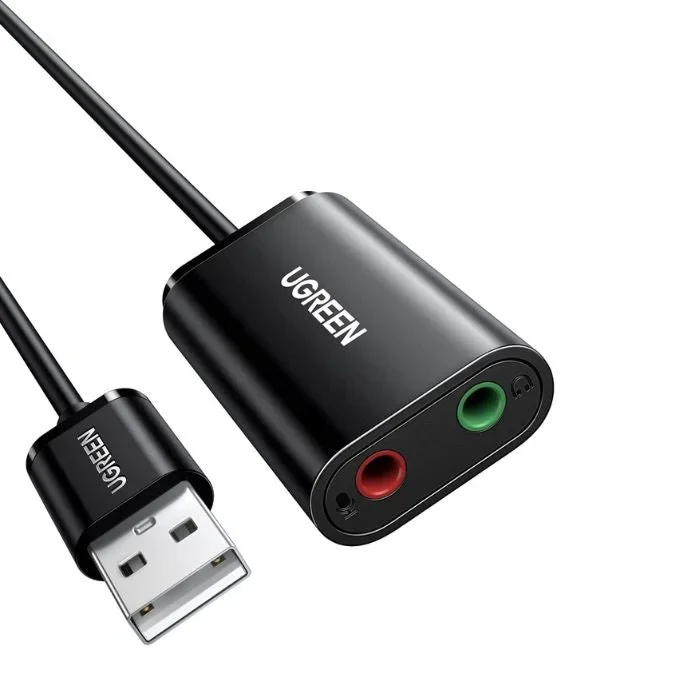 [CLEARANCE] UGREEN USB 2.0 Male to Dual 305mm Female External Stereo Audio Adaptor (White) | 30724 |