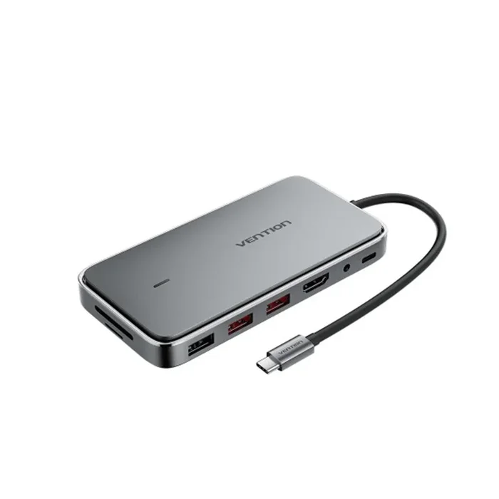 [CLEARANCE] Vention 9-in-1 USB Type C Hub Docking Station with 100W PD Power Delivery, DC Power Supply Port, M.2 SATA SDD Enclosure, HDMI, USB 2.0 / 3.1 Gen2 Ports and SD/TF Card Slot for PC Computer Laptop TPYBB