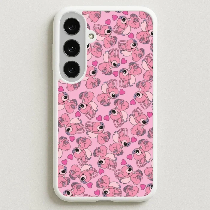 Love Heart Pattern – Pink Alien Phone Case