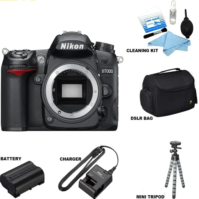 Nikon D7000/D7500 SLR Digital Camera (Body Only) with Case | Spider Tripod | Cleaning Kit & 3 Year Extended Warranty