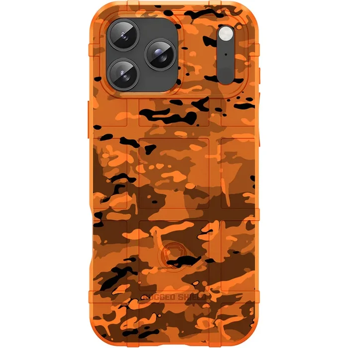 Orange Rugged Shield TPU Case with MagSafe Ring – Multicam Design for iPhone 17 Pro & 17 Pro Max phone models