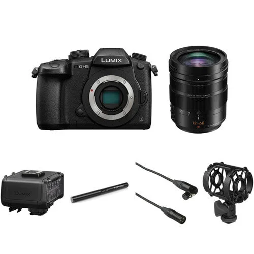 Panasonic Lumix DC-GH5 Mirrorless Micro Four Thirds Digital Camera with 12-60mm Lens & Microphone Kit