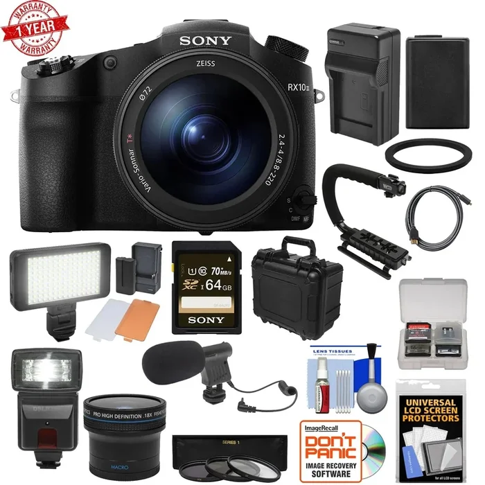 Sony Cyber-shot DSC-RX10 III 4K Wi-Fi Digital Camera|64GB MC|Battery & Charger|Hard Case Bundle