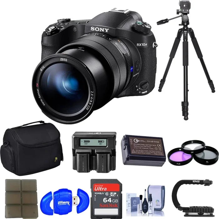 Sony Cyber-shot DSC-RX10 IV Digital Camera with Sandisk 64GB MC | Tripod | Filters & More Premium Accessory Bundle
