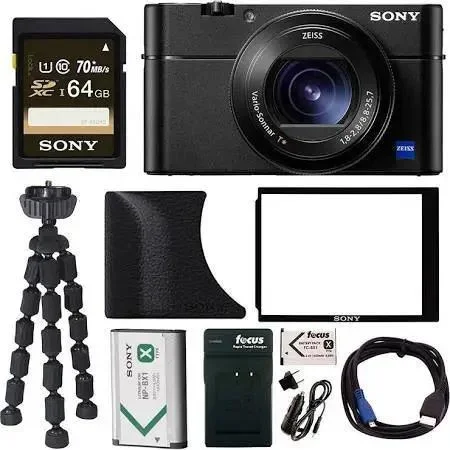 Sony DSC-RX100M5 Cyber-shot Digital Camera w/ AGR2 Grip & 64GB Kit
